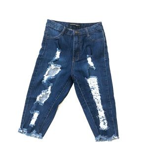 Ripped Blue Denim Shorts/jeans!